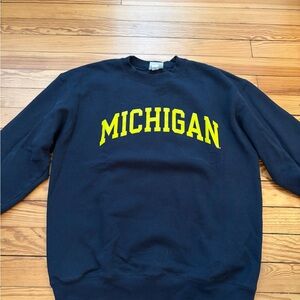 Champion Michigan Black and Yellow Crewneck Sweater